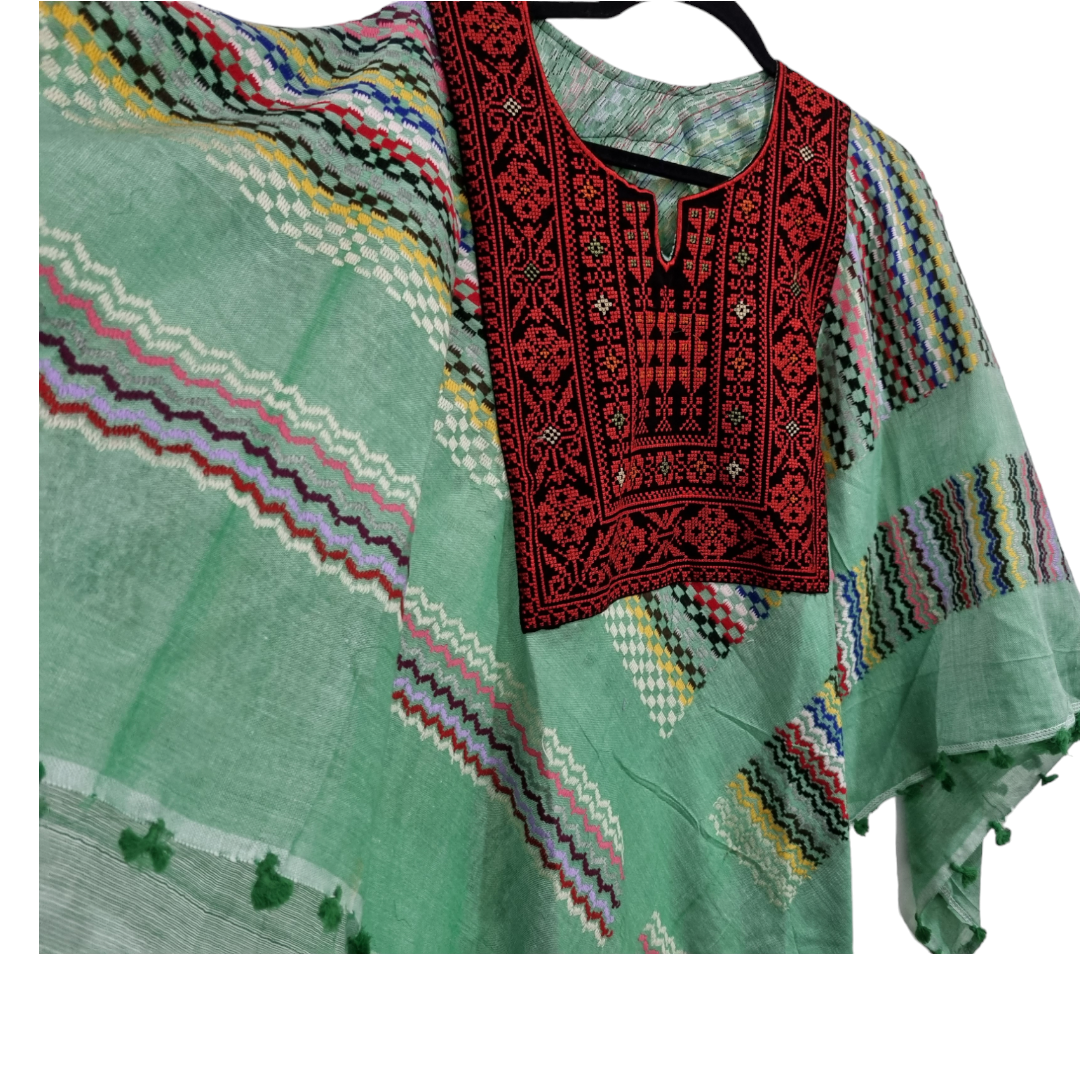 Embroidered Kufiya Poncho – Preserved Identity