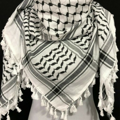 Original Palestinian Kufiya – Black & White – Preserved Identity