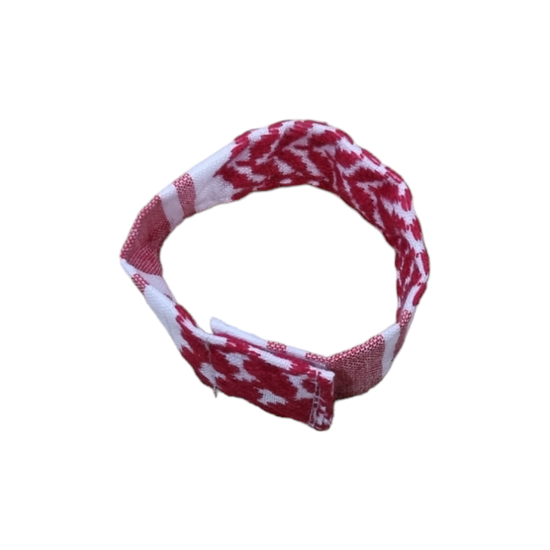 Kufiya wristband red and white 2