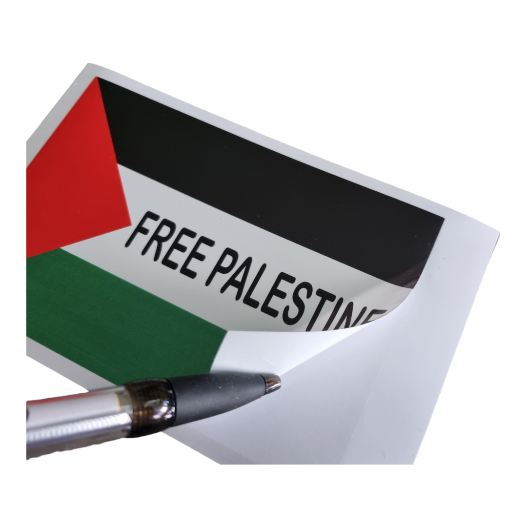 Free Palestine sticker peeled