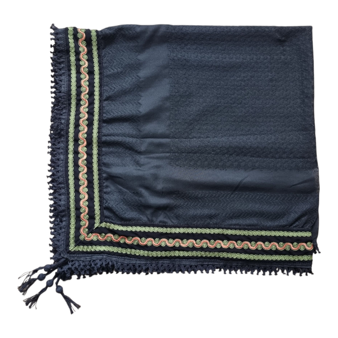 Embroidered green kufiya keffiyeh