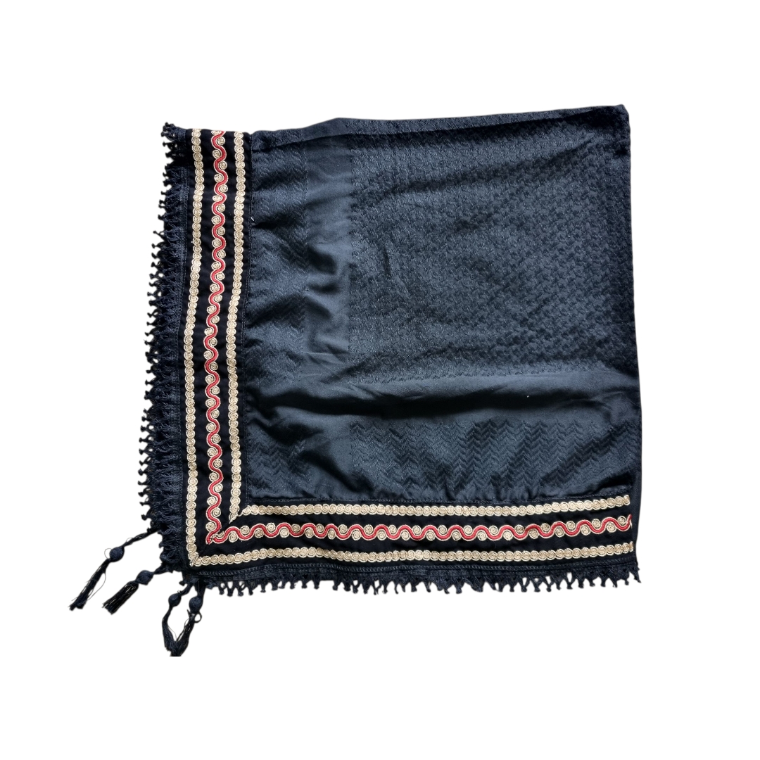 Embroidered kufiya gold