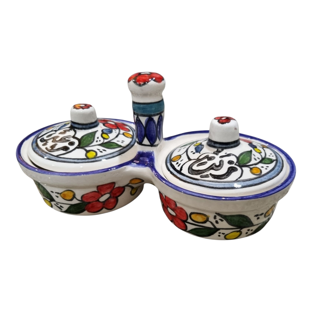 Hebron Rose Ceramic Zeit and Zaatar bowl