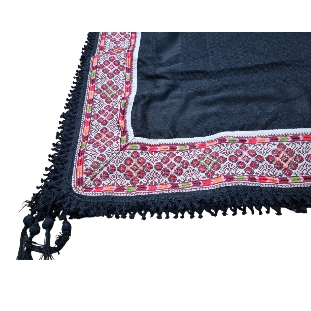 Embroidered kufiya tatreez coloured maroon