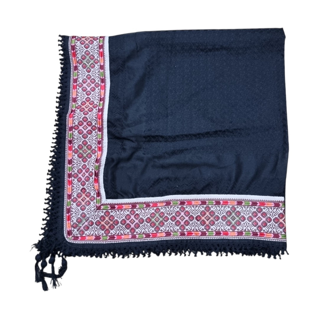 Embroidered kufiya tatreez maroon coloured